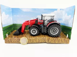 Bburago játék Massey Ferguson 8700  traktor homlokrakodóval (0)