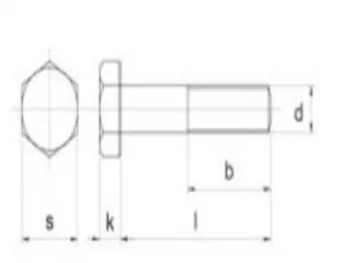 csavar M12x50 hatlapfejű, 10.9 (részmenetes,fekete) (1)