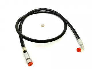 Hidraulika tömlő M18x1,5x1950 egyik vége egyenes, a másikon 90°-os véggel (0)