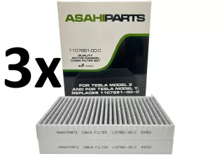 Pollenszűrő Tesla Model Y, aktívszenes, 3 páros csomag SZUPER ÁRON! (3)