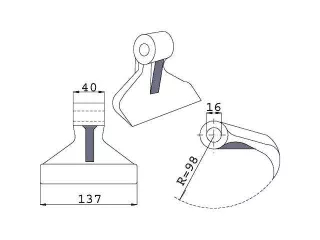 Szárzúzó zúzókalapács GKH (sz=137 mm, d=16,5 mm, r=95 mm) Berti, nehéz (1)