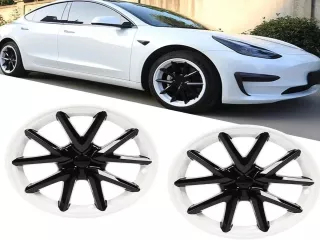 Tesla Aero dísztárcsa készlet, fényes fekete-fehér, 18
