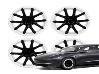 Tesla Aero dísztárcsa készlet, fényes fekete-fehér, 18