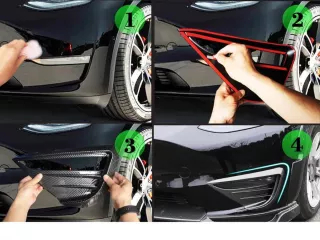 Tesla első ködlámpa burkolat, továbbfejlesztett matt karbon, 1 pár, Model Y (4)