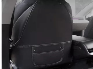 Tesla első ülés háttámla védő, tárolózsebbel, fekete, 2 db, Model 3 / Model Y (1)