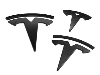 Tesla embléma takaró készlet, matt fekete, 3 db, Model Y (0)