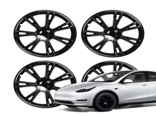 Tesla Gemini dísztárcsa készlet, fényes fekete, T logóval, 19