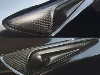 Tesla oldalsó kamera dekor takaró, matt karbon, 1 pár, Model 3 / Model Y / Model S / Model X (1)
