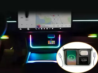 Tesla T7 RGB hangulatvilágítás vezeték nélküli töltővel, Model Y (3)