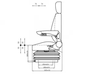 Vezetőülés kartámasszal és fejtámlával (mechanikus rugózású) (1)