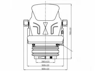 Vezetőülés kartámasszal és fejtámlával (mechanikus rugózású) (1)