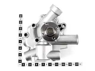 Vízszivattyú Yanmar 3TNA68/72 3TN72, 3TNE68, 3TNA72, 3TNA72E, 3TNA72L,  3TNV72, 3TNE72, 3TNE74, 3D72, 3D74 motorokhoz  (6)
