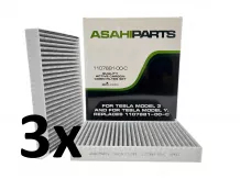 3 pár pollenszűrő Tesla Model 3, aktívszenes