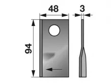 Deutz Fahr fűkasza penge jobb, 96x48x3