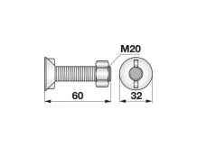 eke csavar M20x70, orros