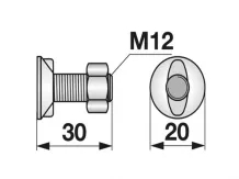 ekevas csavar+anya m12x30, körmös fejü (2 orros) Kverneland