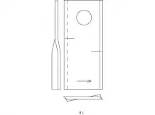 Fella fűkasza penge 102x48x4 mm (bal)