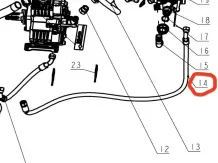 Nyomásszabályzó tömlő egység (bal) Komondor FAP-200 permetezőhöz