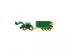 Siku játék John Deere 6920S traktor homlokrakodóval és pótkocsival 