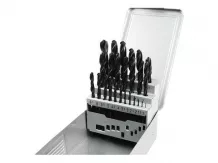 szerszám fém csigafúró készlet, 1mm - 13mm, HSS DIN 338, fém dobozban, 25db-os